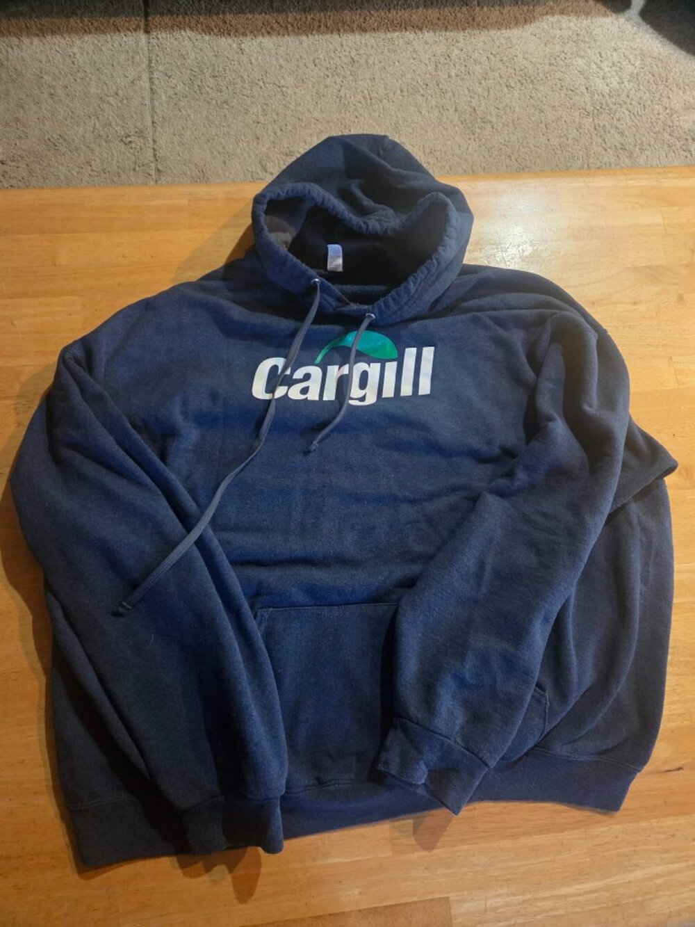 Fruit of the Loom Sofspun Heathered Navy Blue Cargill Logo Hoodie 3XL